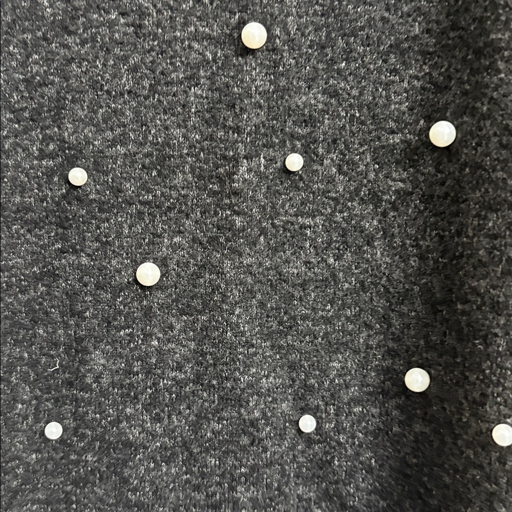 Zara Charcoal Knit Sweater with pearls - Picture 2 of 3